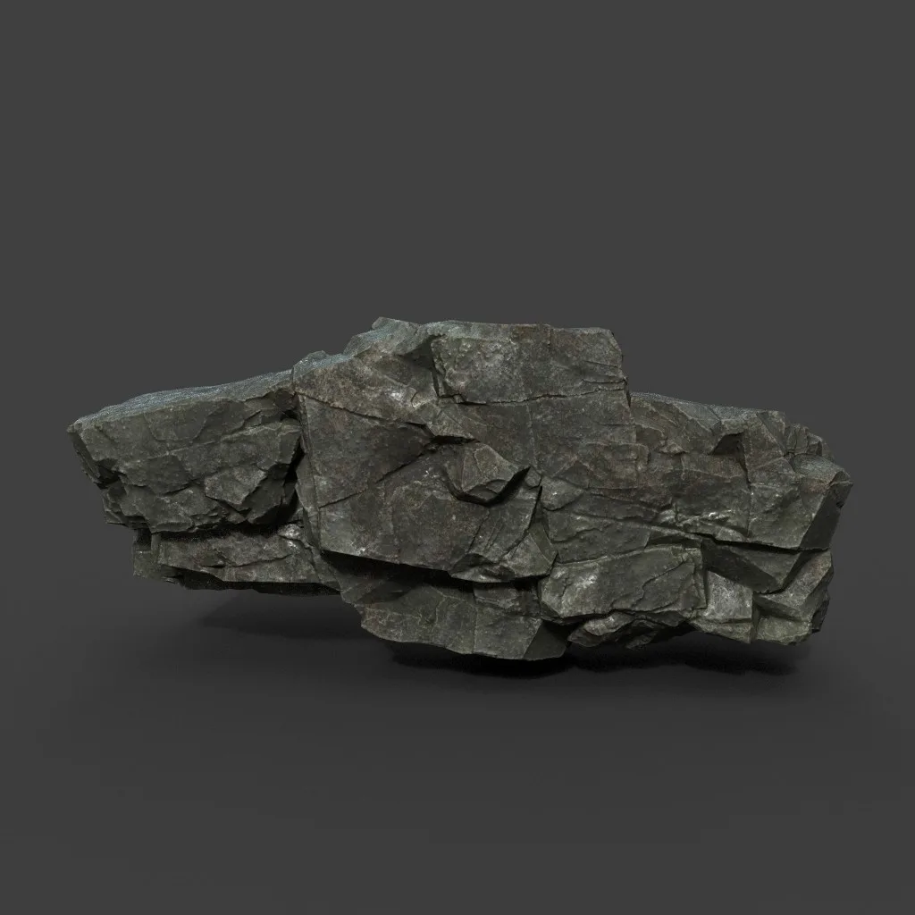 Low poly Black Sharp Modular Rock 211210