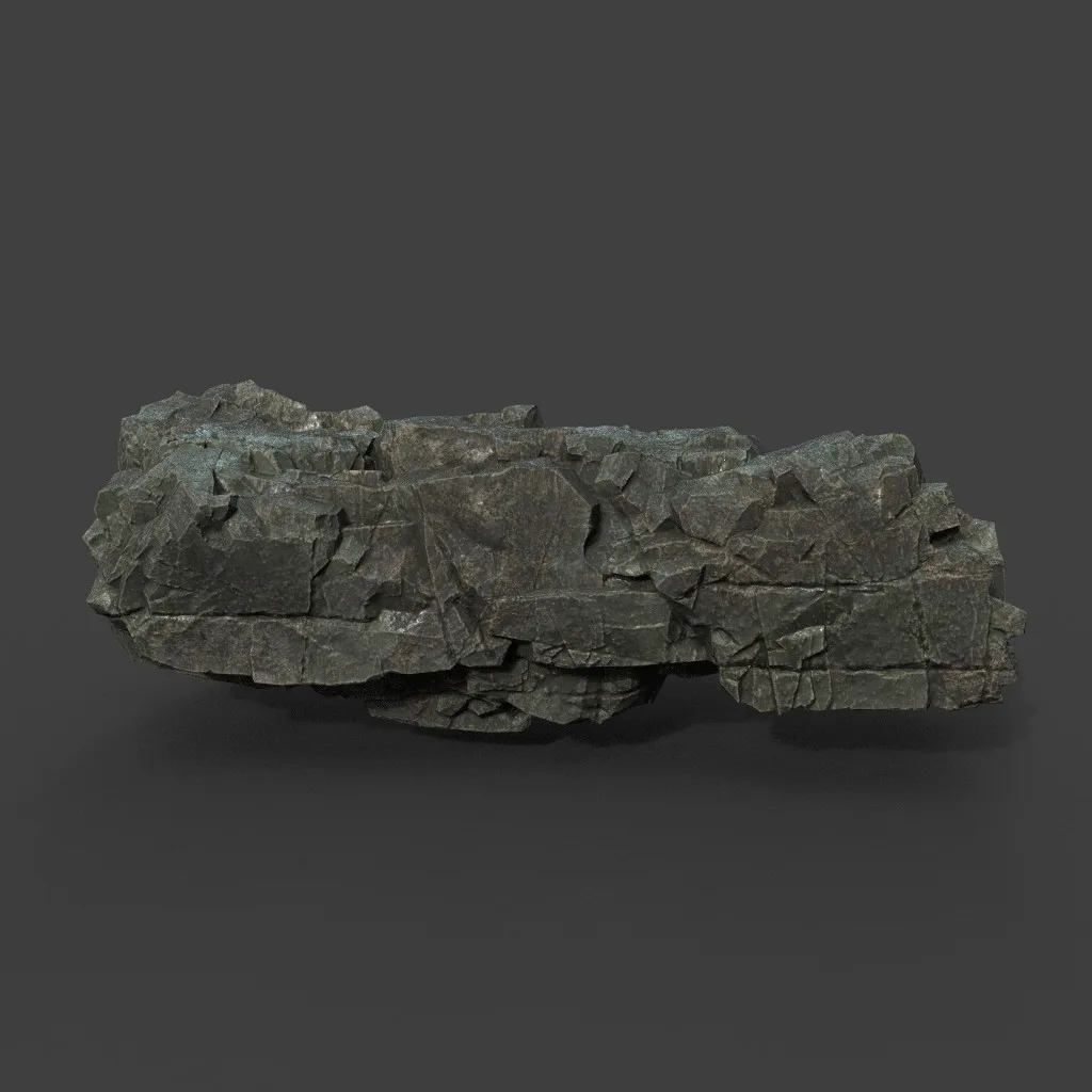 Low poly Black Sharp Modular Rock 211210