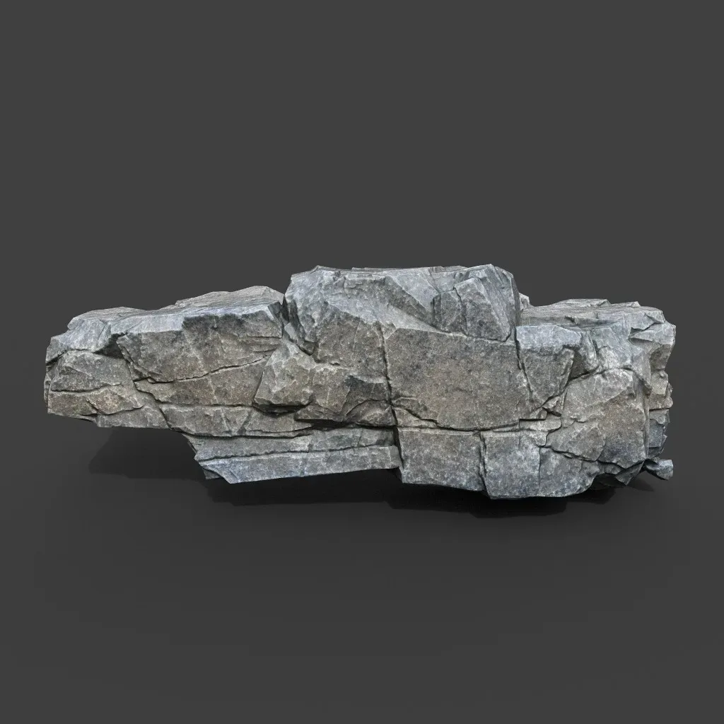 Low poly Gray Sharp Modular Rock 211210