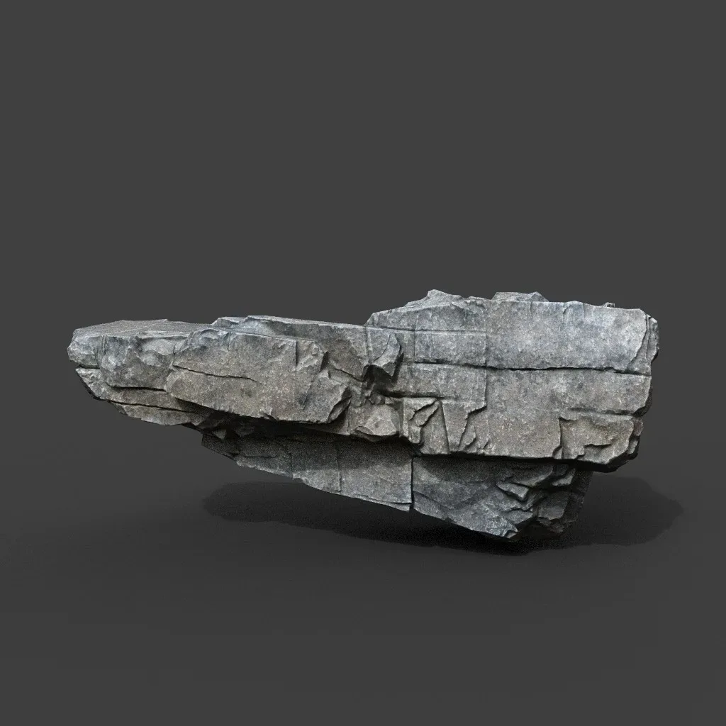 Low poly Gray Sharp Modular Rock 211210