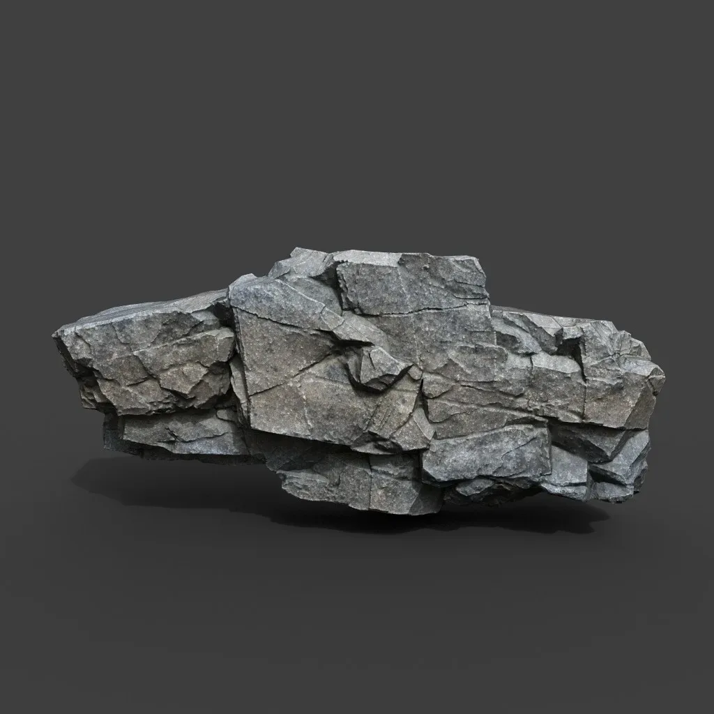 Low poly Gray Sharp Modular Rock 211210