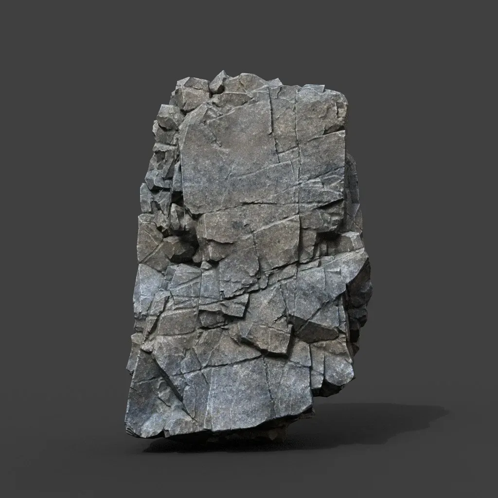 Low poly Gray Sharp Modular Rock 211210