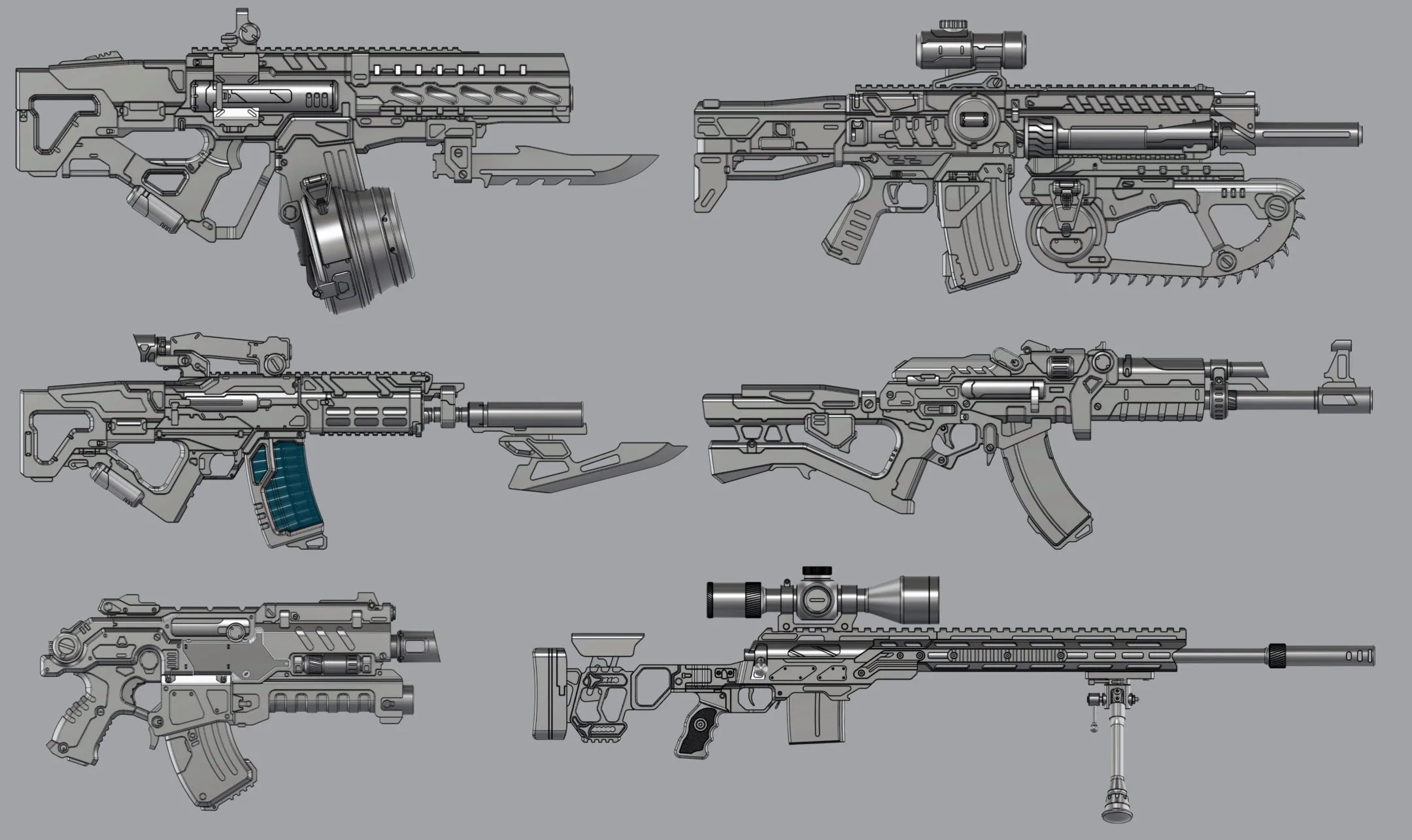 Sci-Fi Rifles Set Kitbash