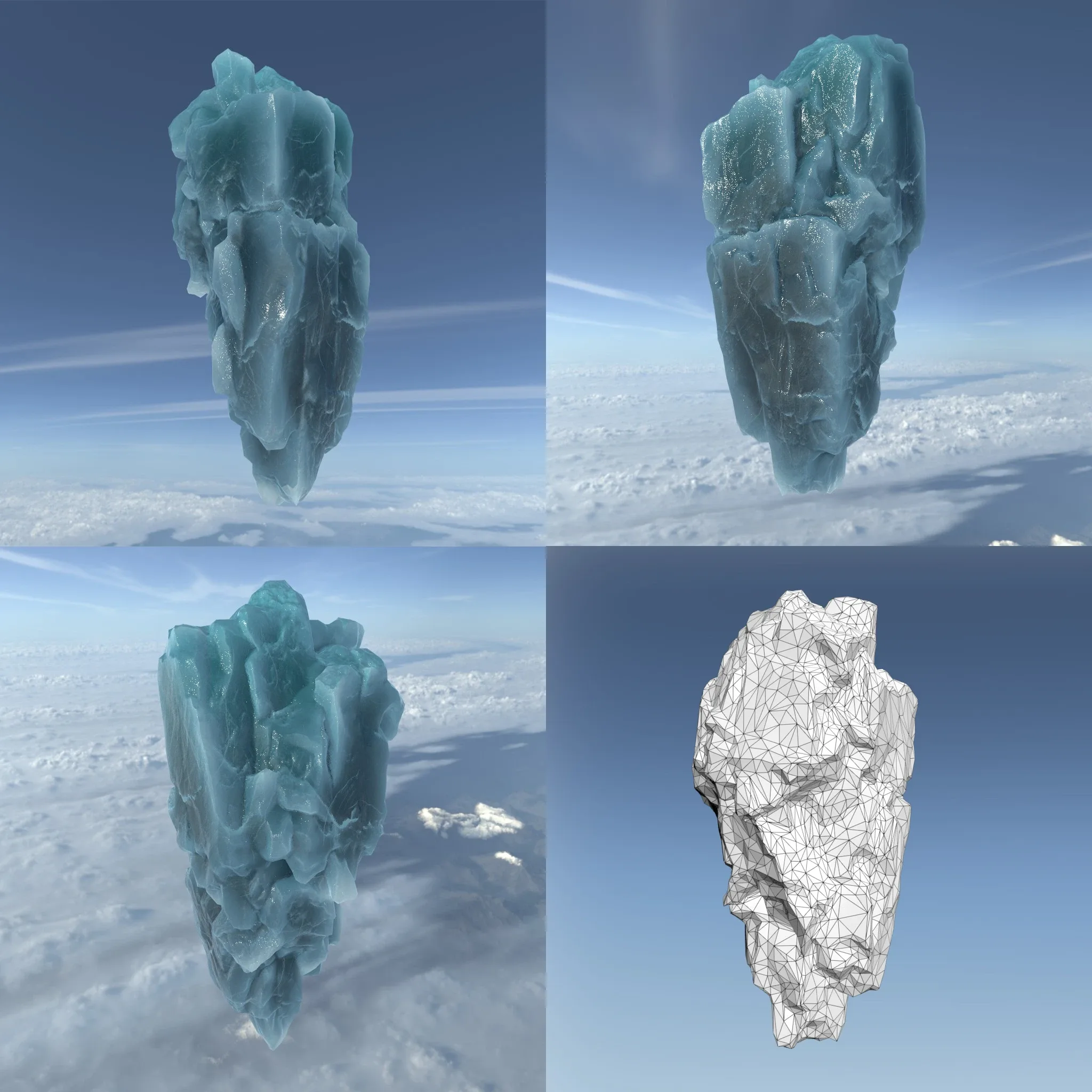 Low poly Floating Frozen Iceberg FlippedNormals