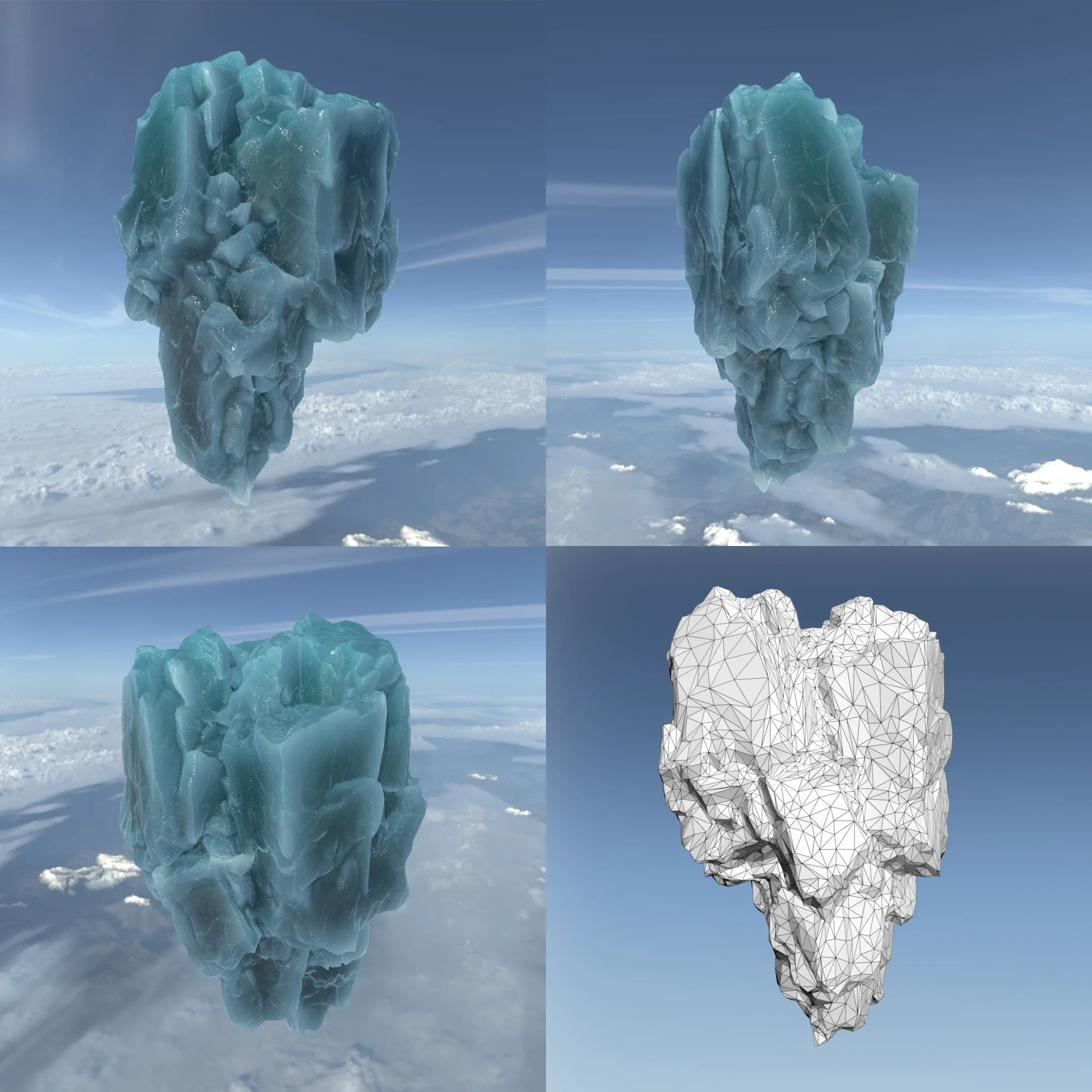 Low poly Floating Frozen Iceberg 211207