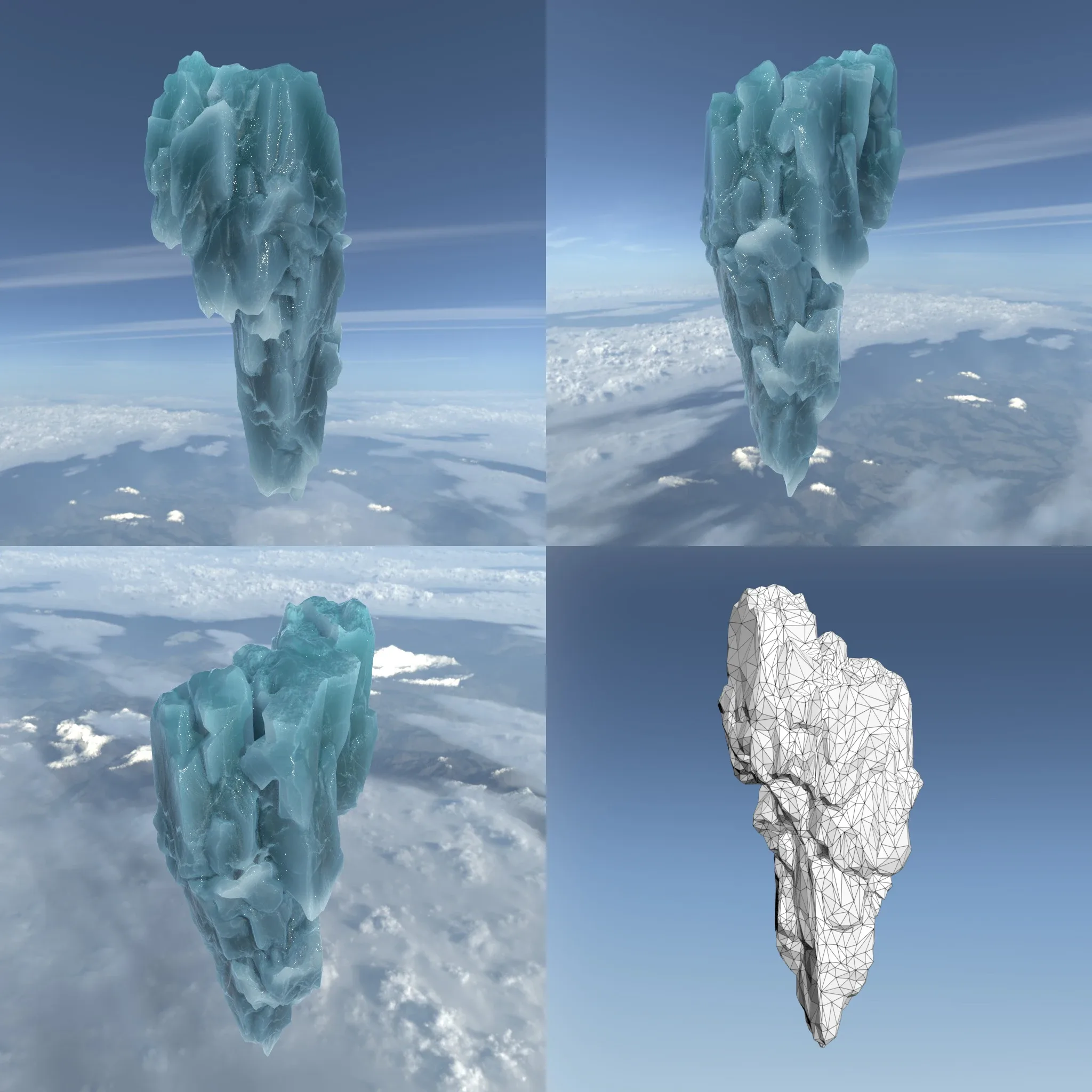 Low poly Floating Frozen Iceberg FlippedNormals