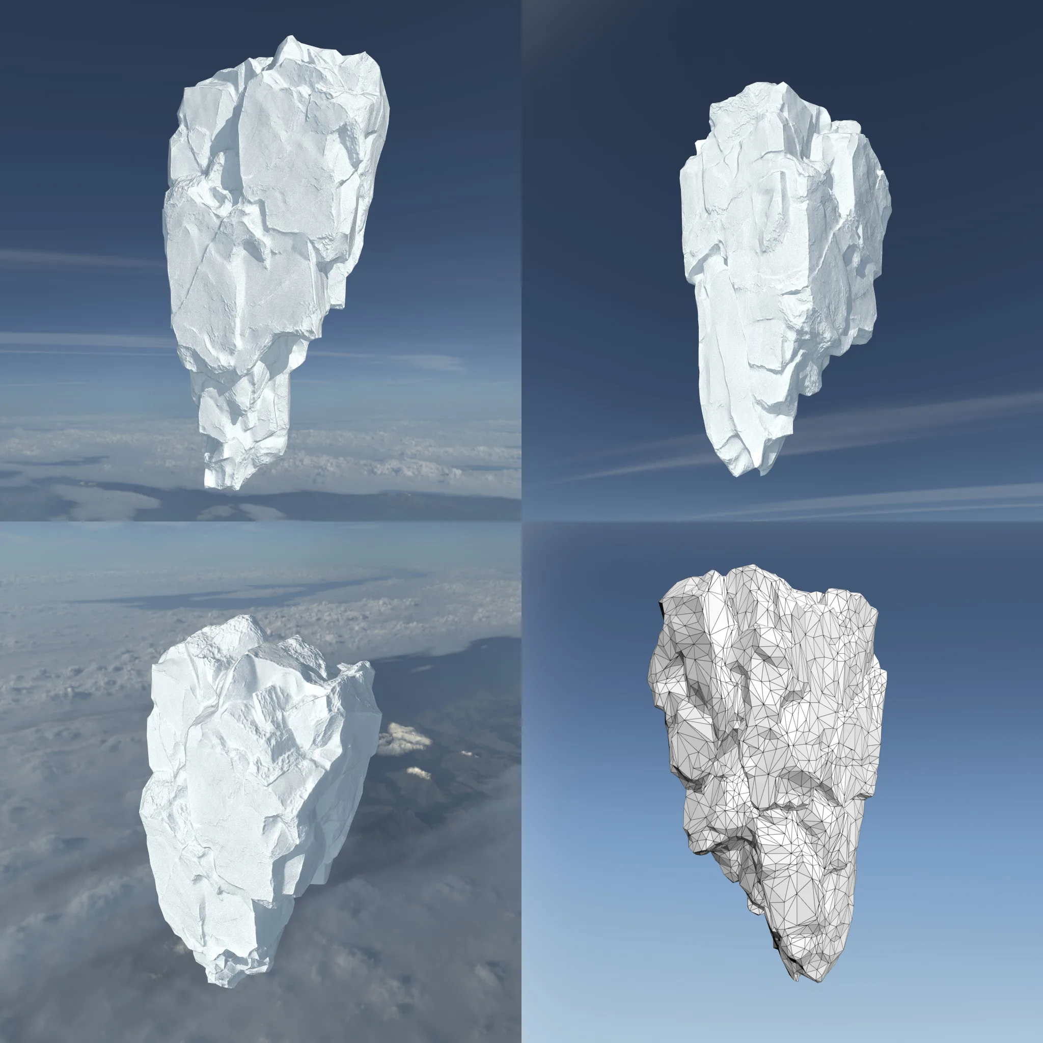 Low poly Floating Snow Iceberg 211207