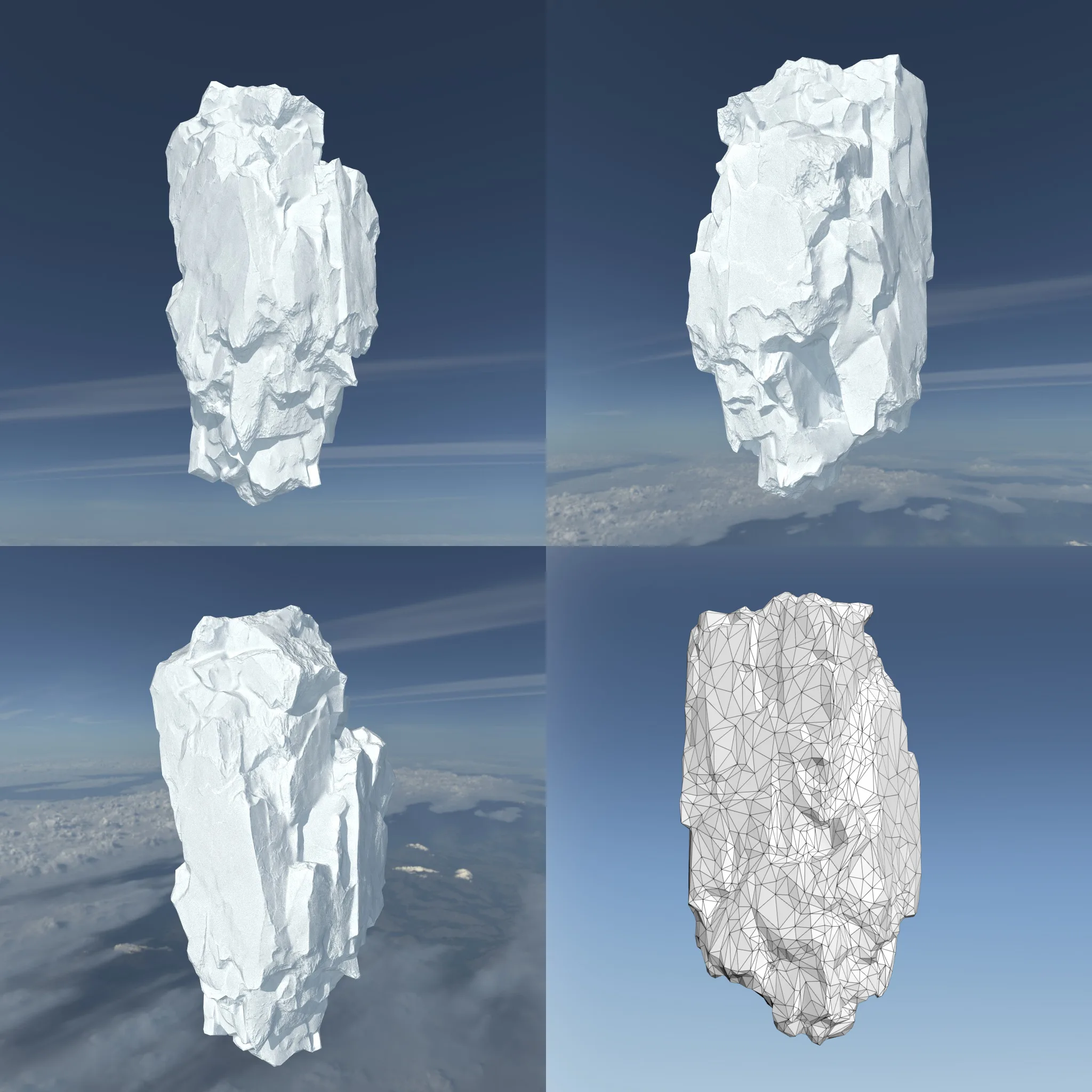 Low poly Floating Snow Iceberg 211207