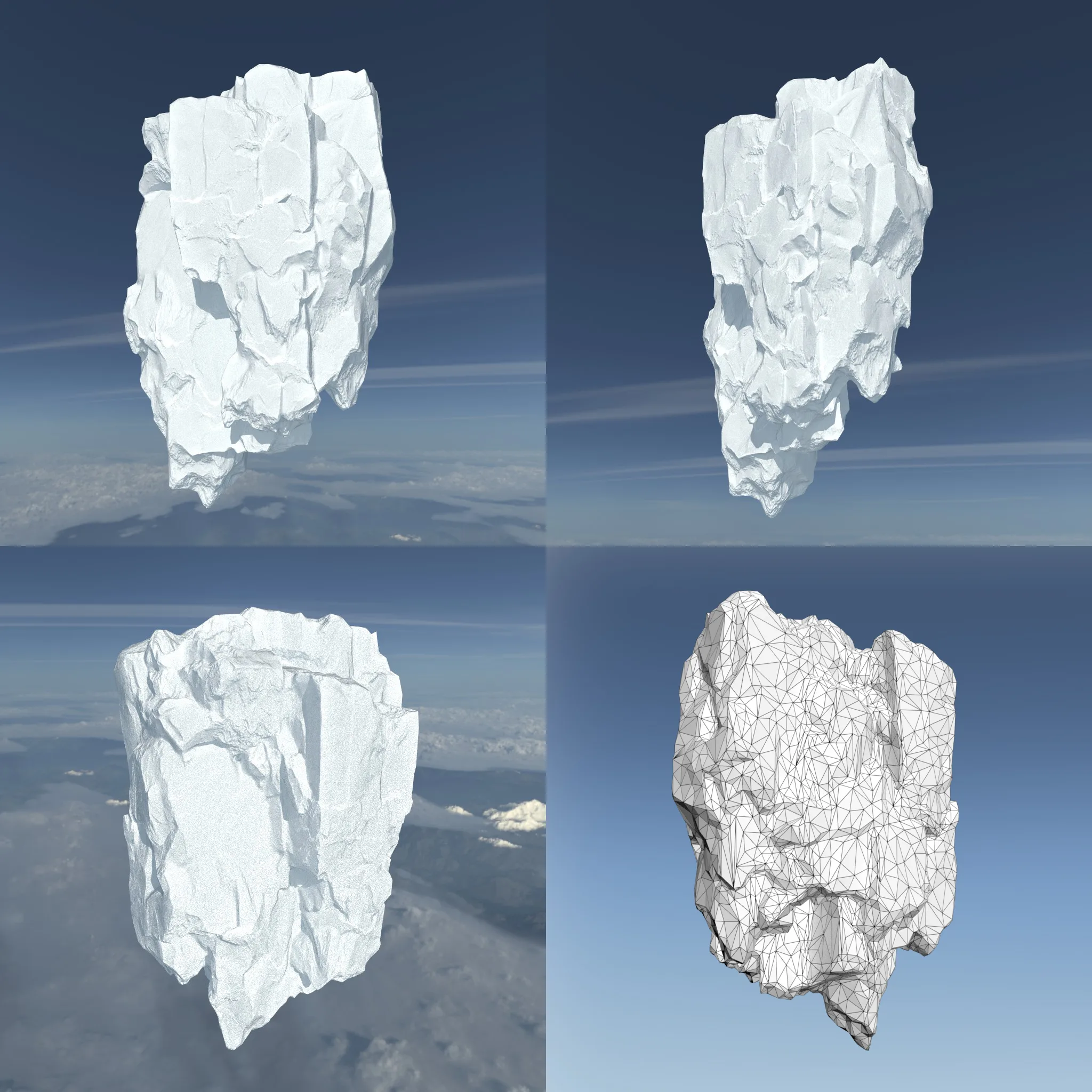 Low poly Floating Snow Iceberg 211207