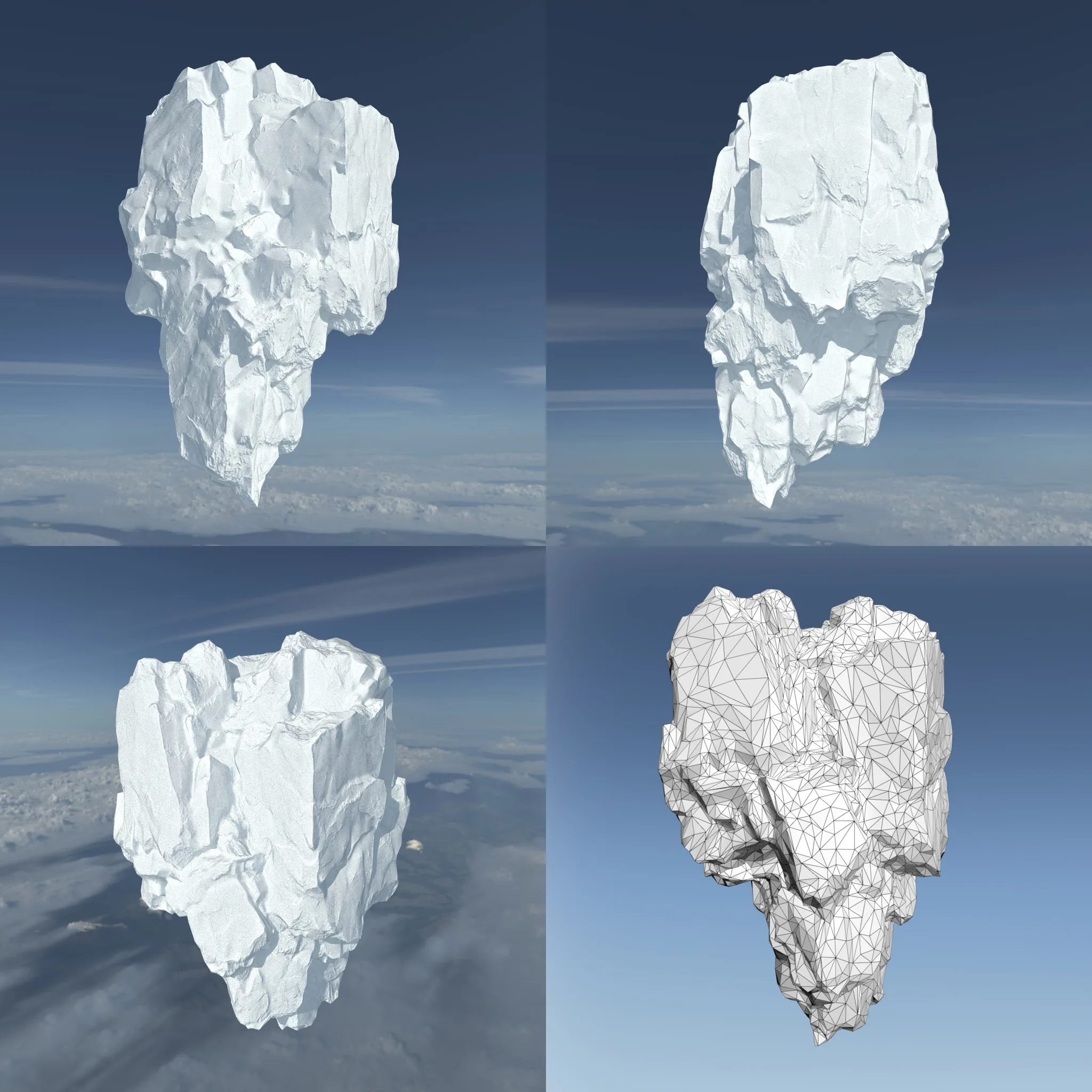 Low poly Floating Snow Iceberg 211207