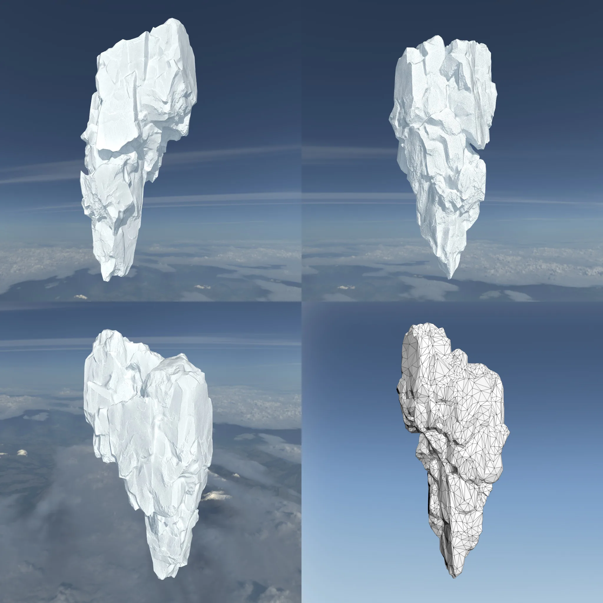 Low poly Floating Snow Iceberg 211207