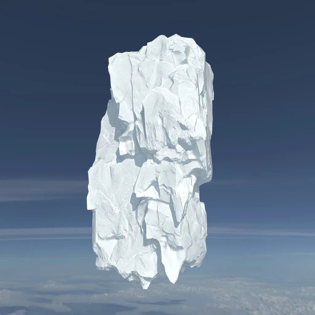 Low poly Floating Snow Iceberg 211207