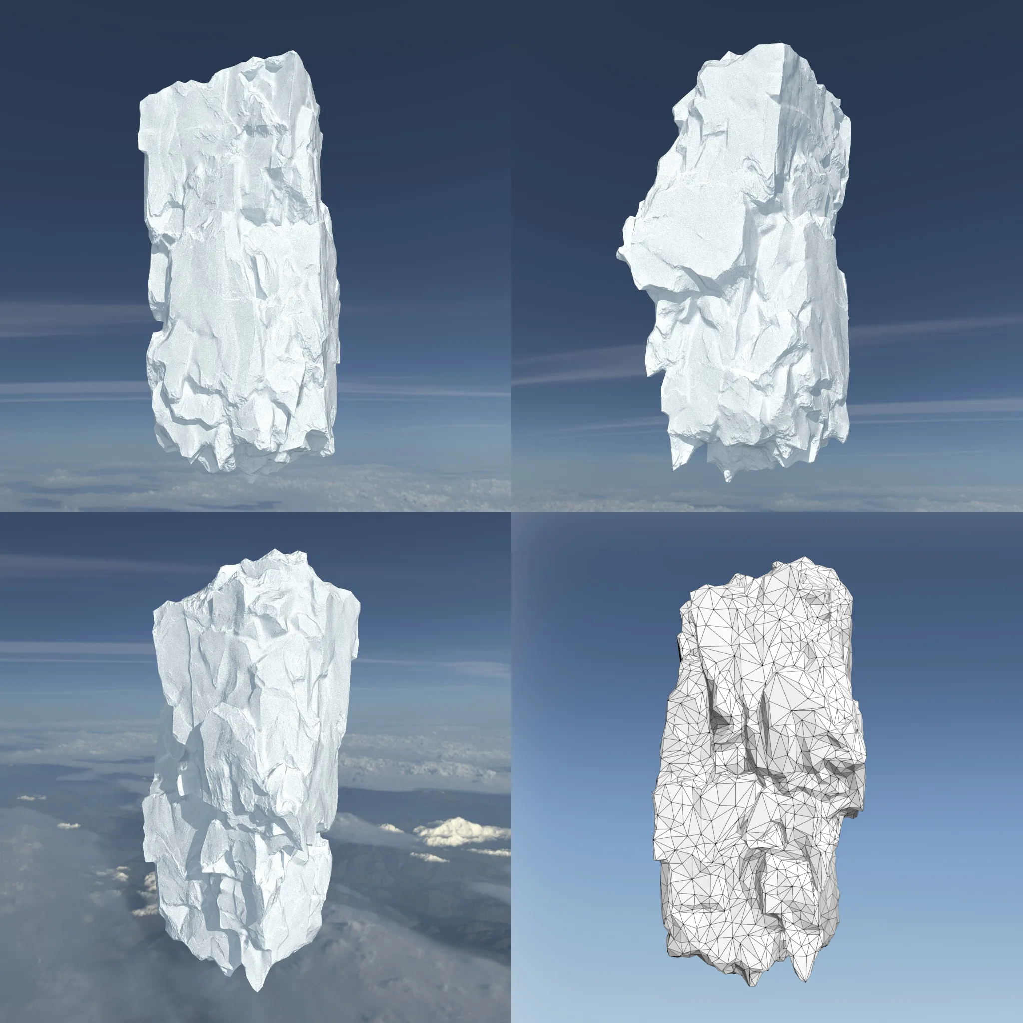 Low poly Floating Snow Iceberg 211207
