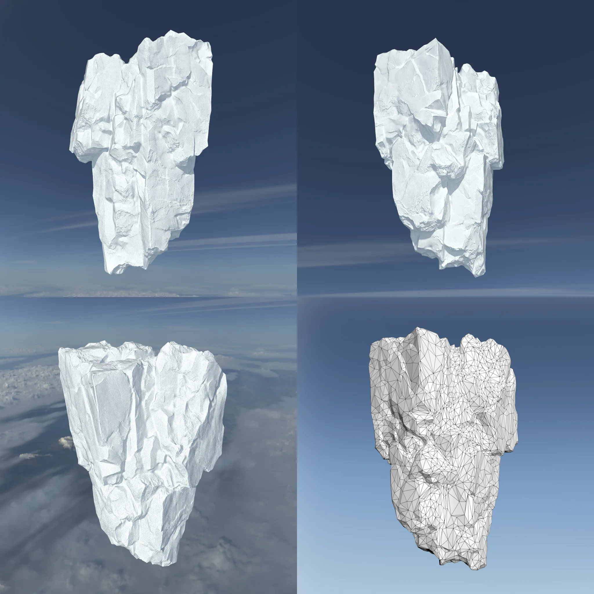 Low poly Floating Snow Iceberg 211207