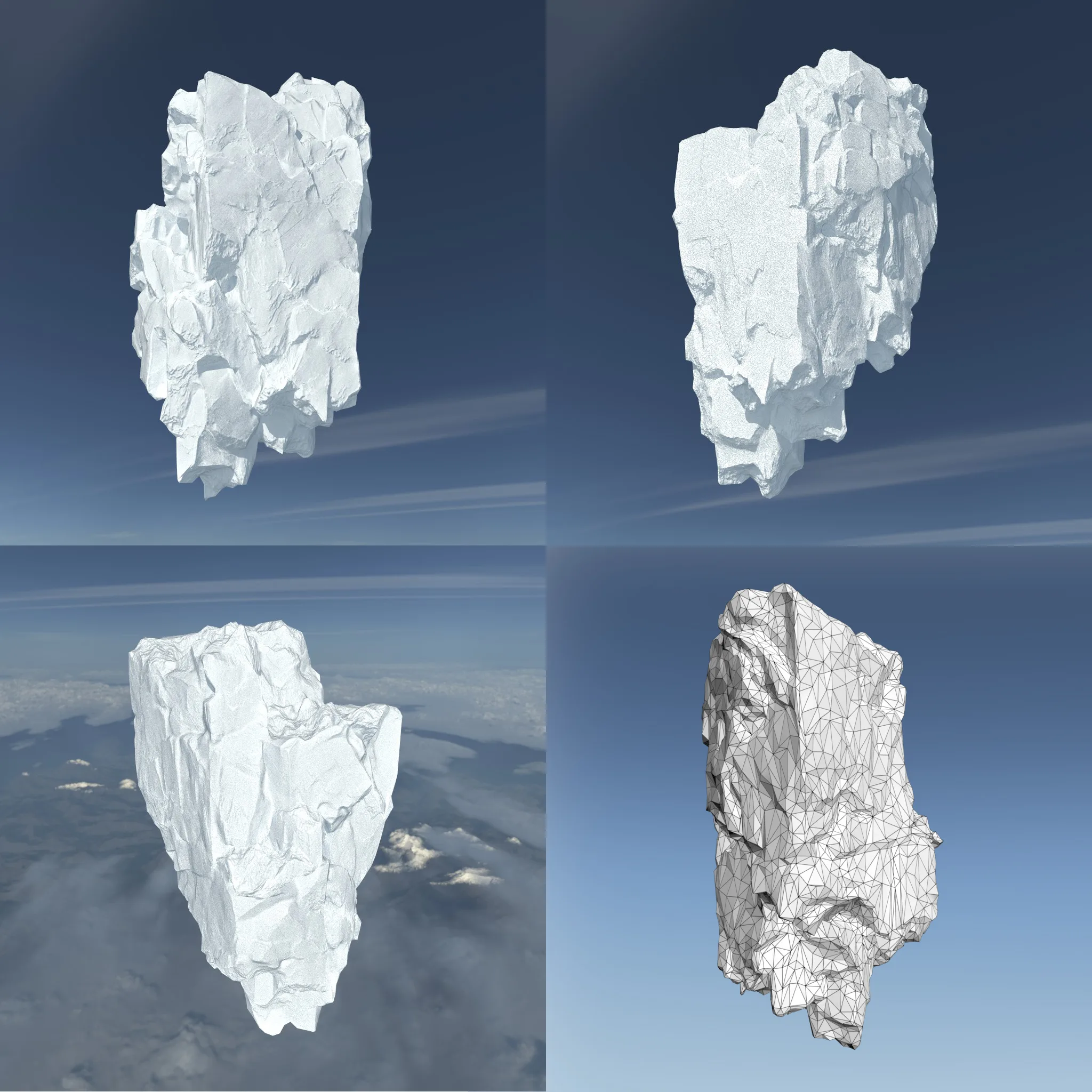 Low poly Floating Snow Iceberg 211207