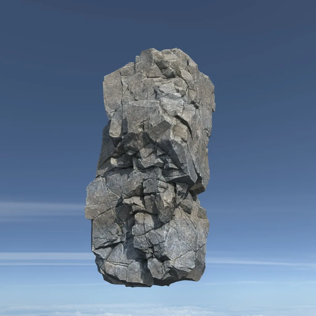 Low poly Gray Floating Island Rock Pack 211205