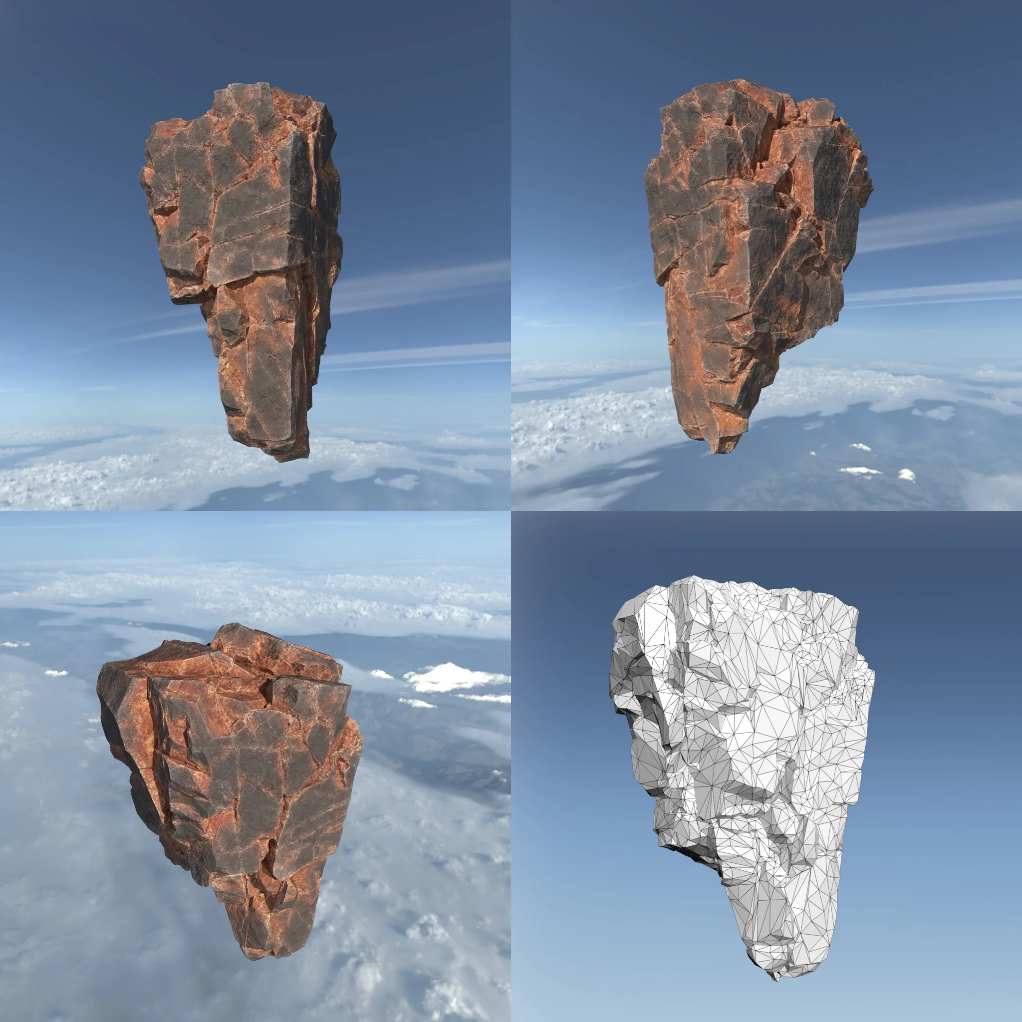 Low poly Desert Floating Island Rock Pack 211205