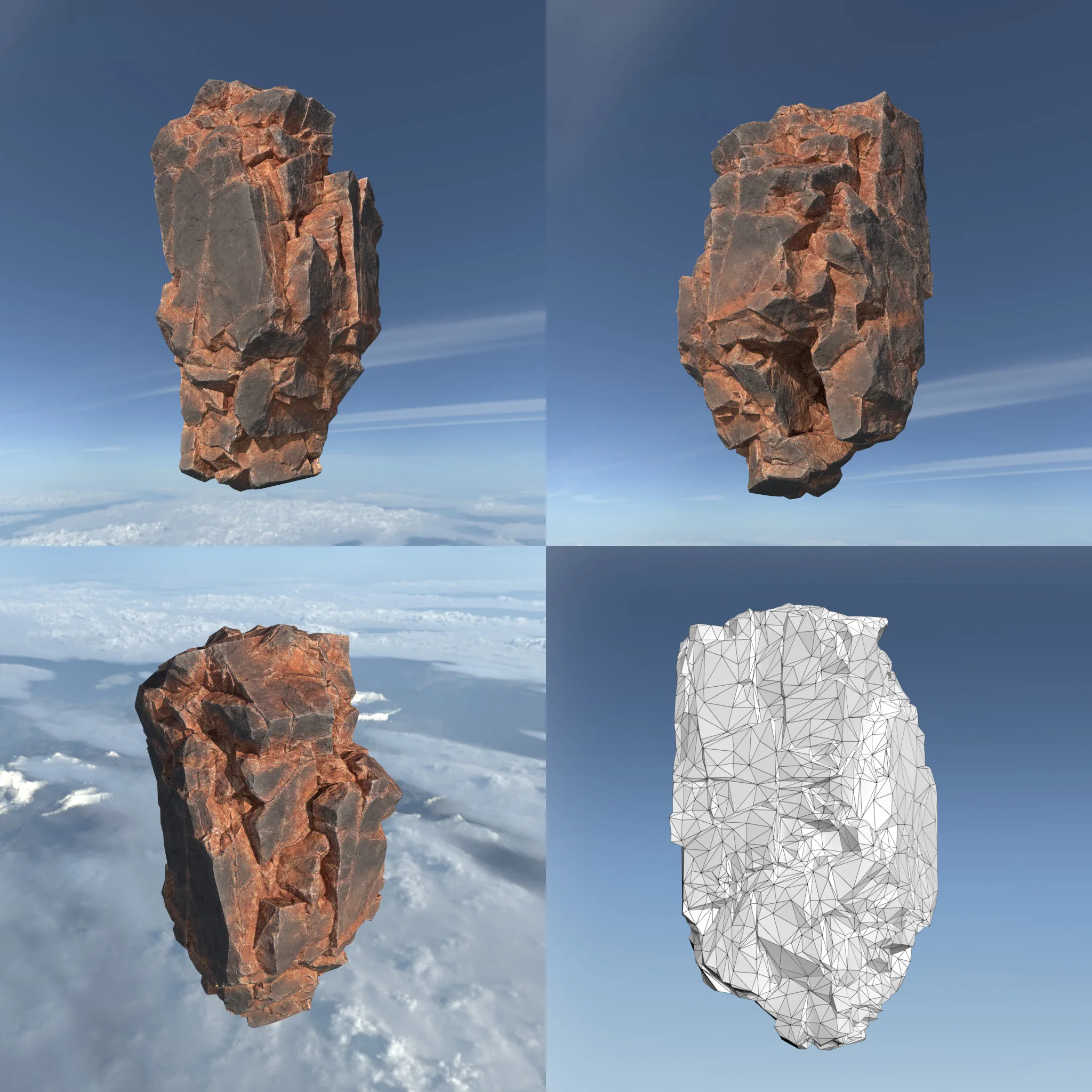 Low poly Desert Floating Island Rock Pack 211205