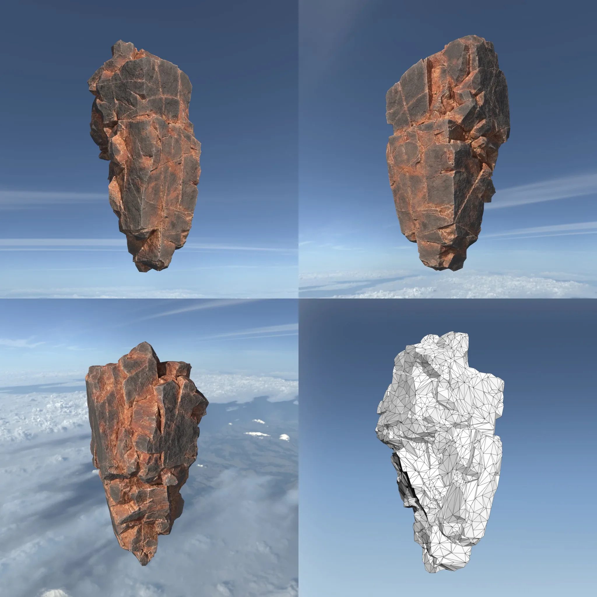Low poly Desert Floating Island Rock Pack 211205