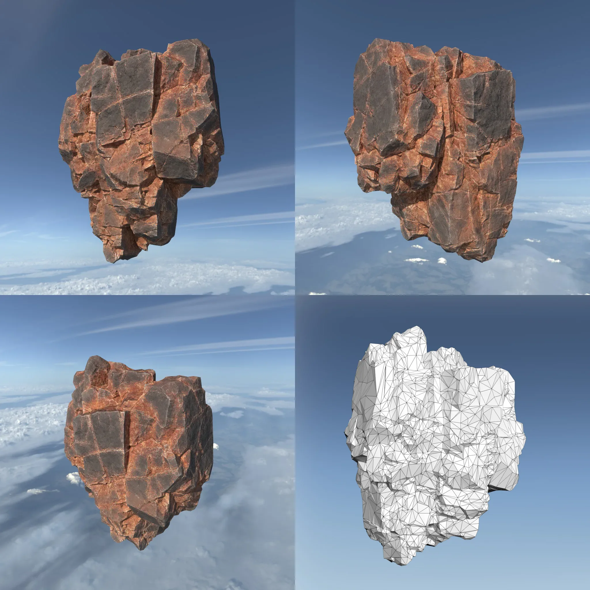 Low poly Desert Floating Island Rock Pack 211205