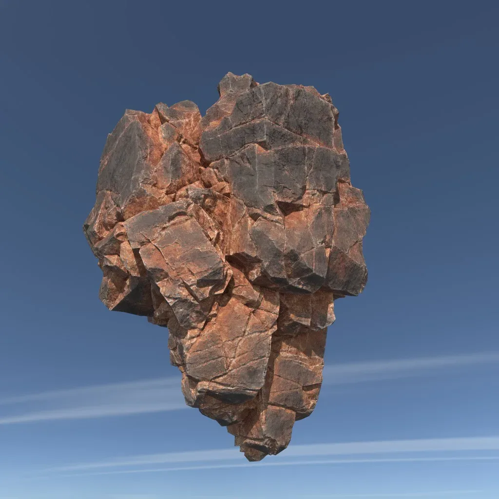 Low poly Desert Floating Island Rock Pack 211205