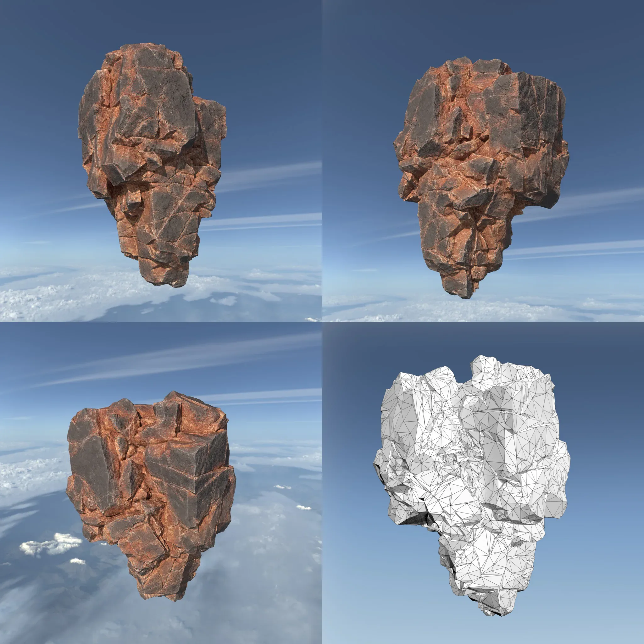 Low poly Desert Floating Island Rock Pack 211205