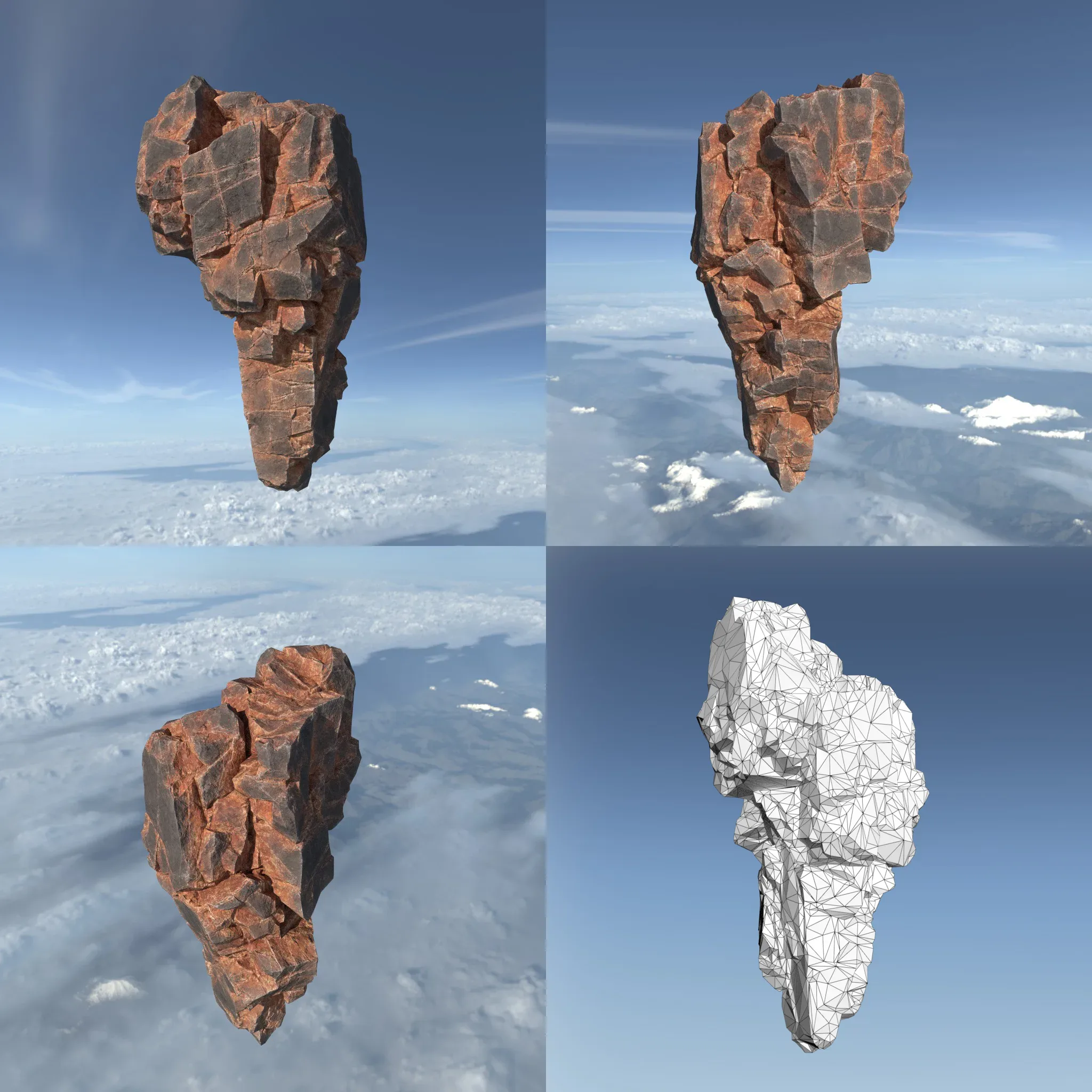 Low poly Desert Floating Island Rock Pack 211205