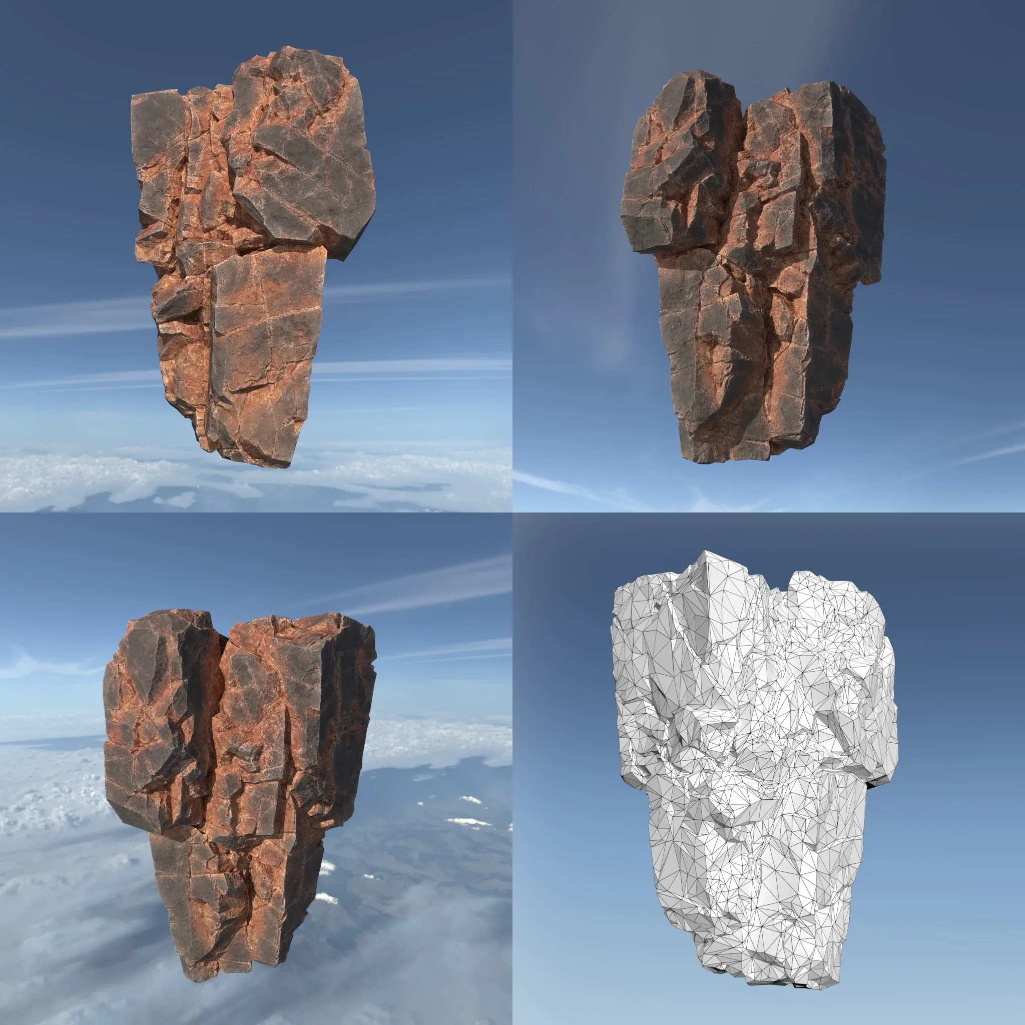 Low poly Desert Floating Island Rock Pack 211205