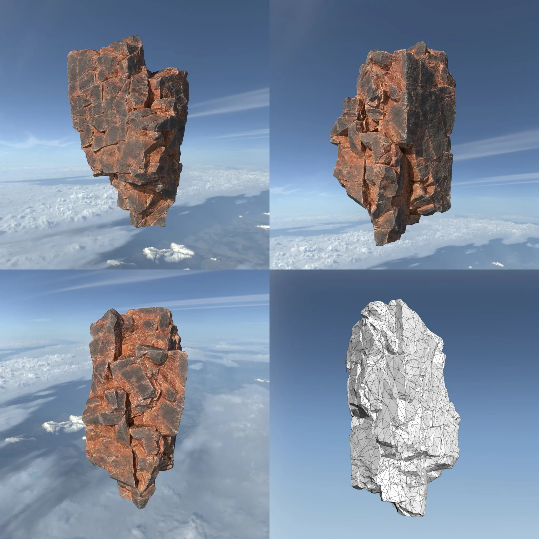 Low poly Desert Floating Island Rock Pack 211205