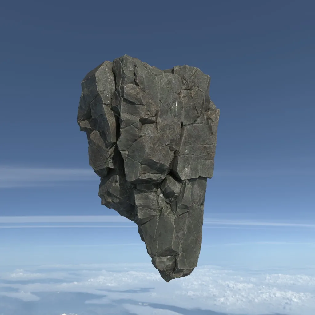 Low poly Floating Island Rock Pack 211205