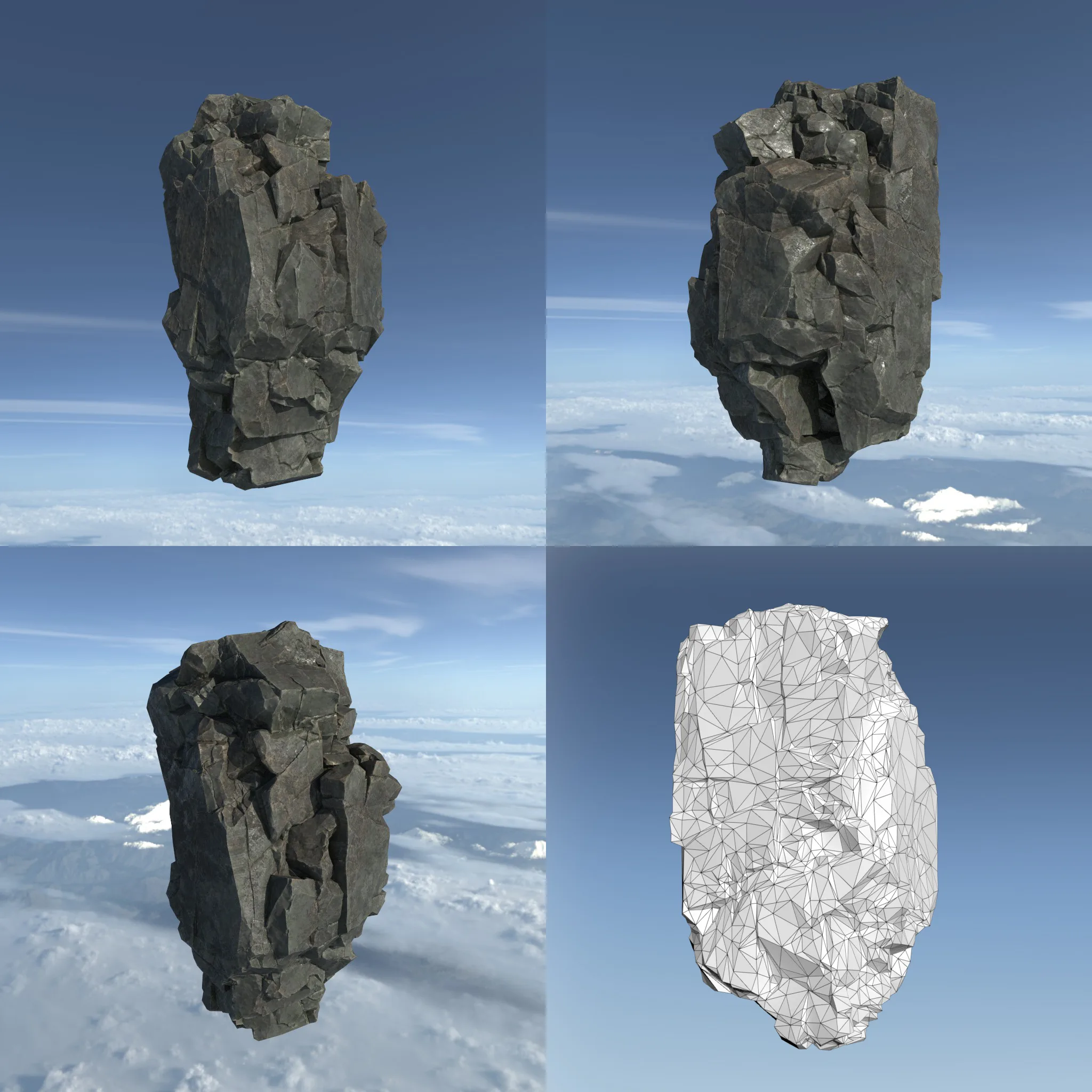 Low poly Floating Island Rock Pack 211205