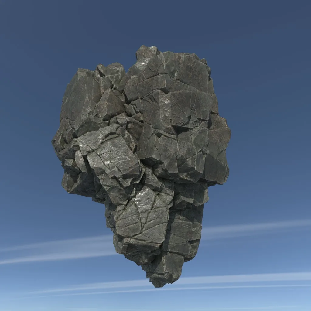 Low poly Floating Island Rock Pack 211205