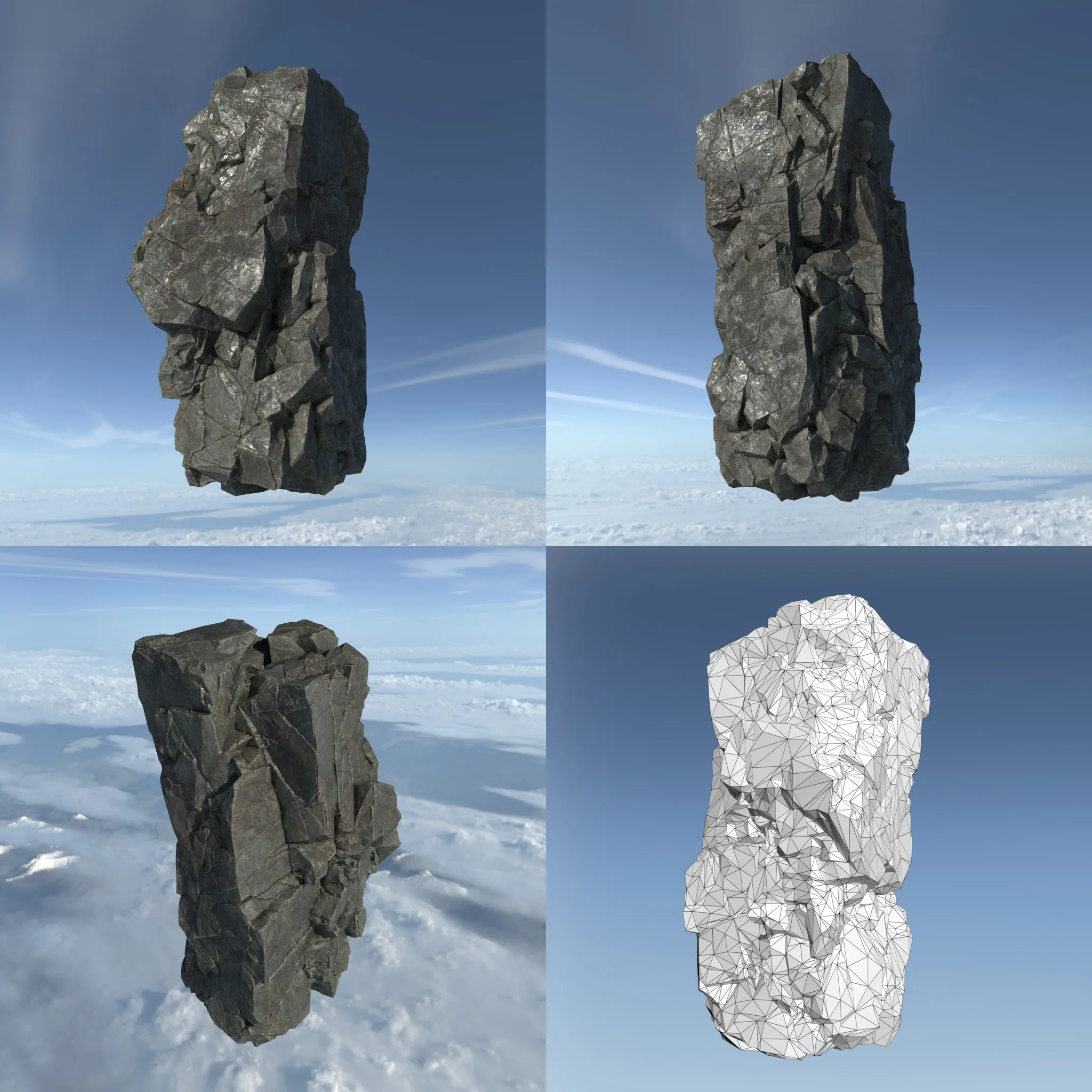 Low poly Floating Island Rock Pack 211205