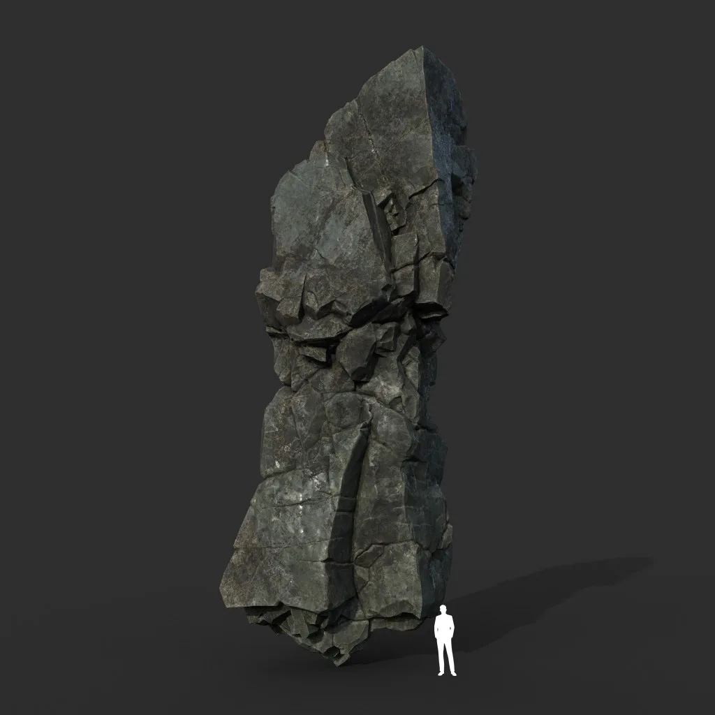 Low poly Sharp Black Cliff Modular 211126