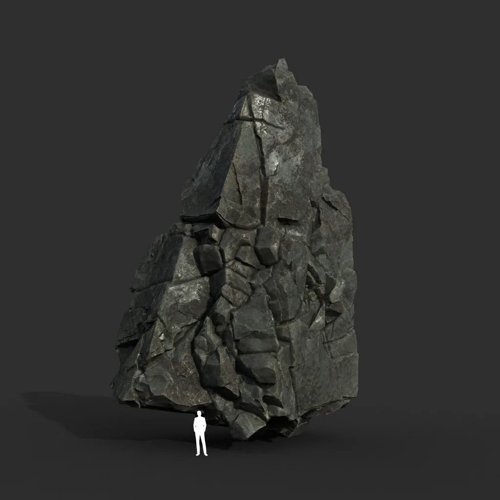 Low poly Sharp Black Cliff Modular 211126