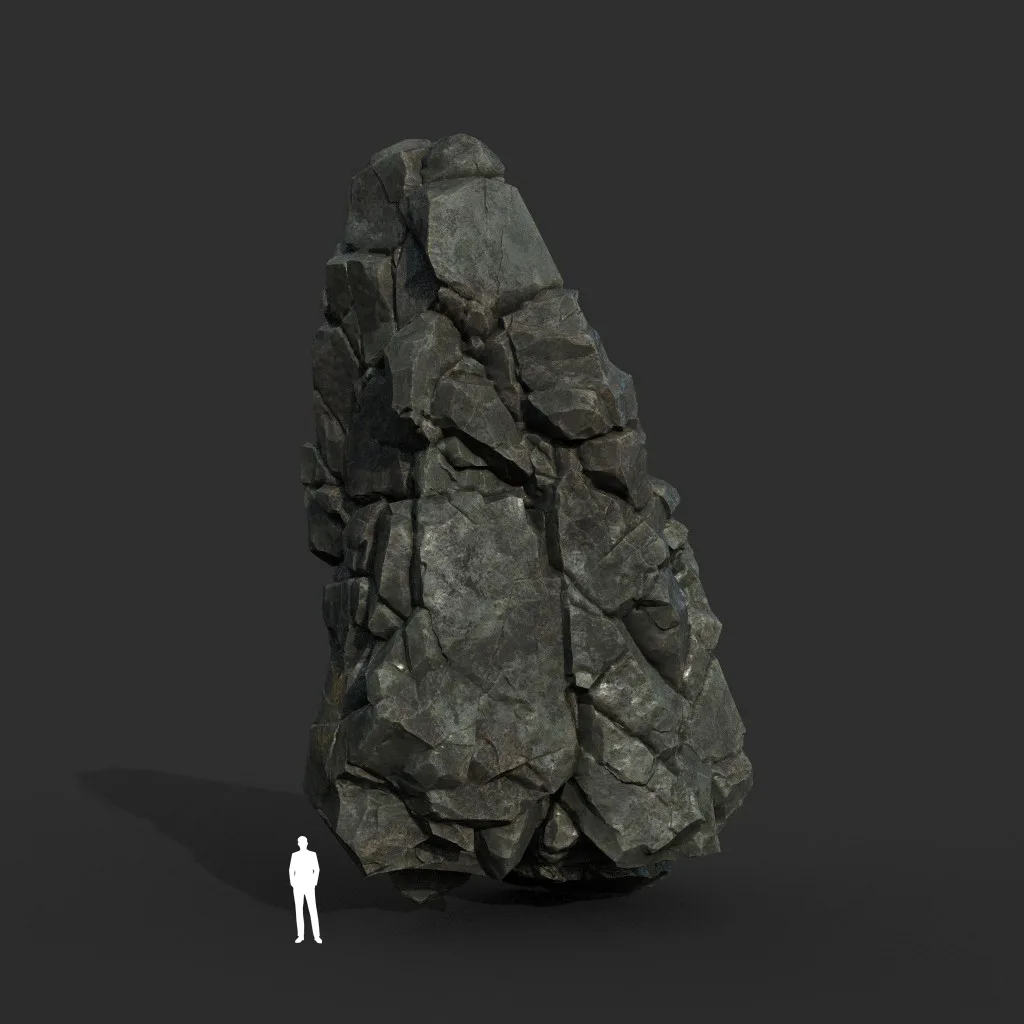 Low poly Sharp Black Cliff Modular 211126