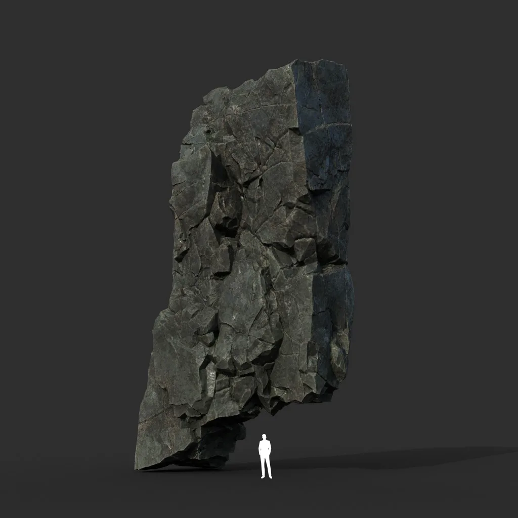 Low poly Sharp Black Cliff Modular 211126