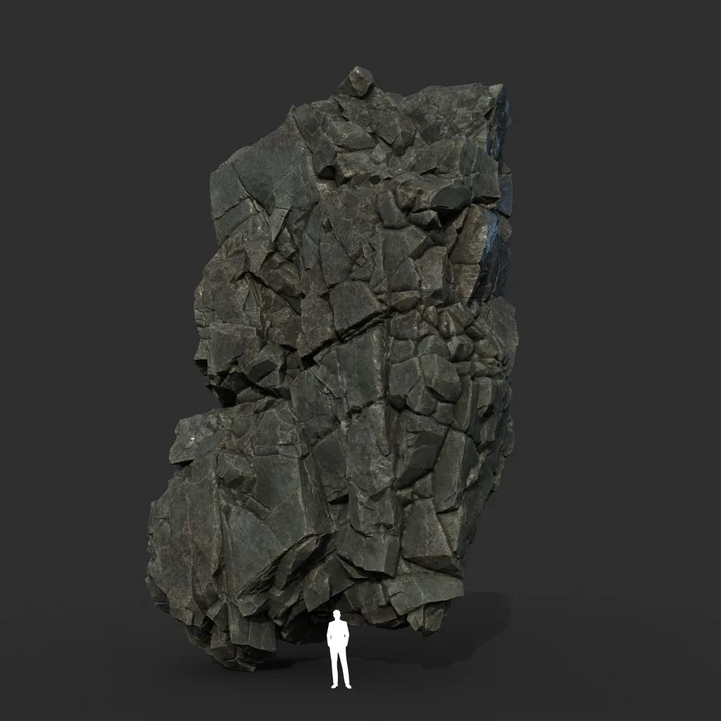 Low poly Sharp Black Cliff Modular 211126