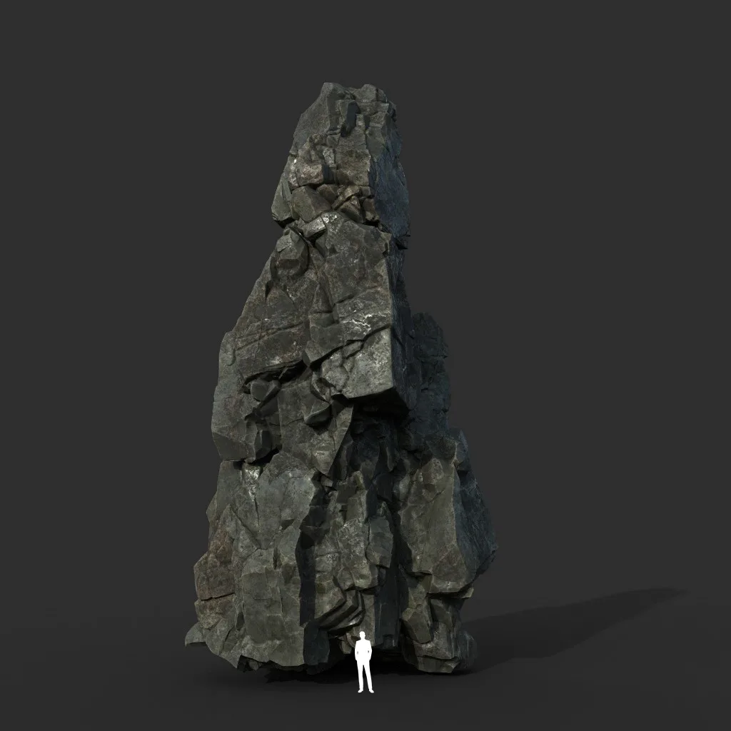 Low poly Sharp Black Cliff Modular 211126