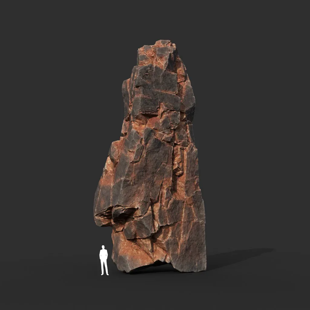 Low poly Black Yellow Cliff Modular 211126