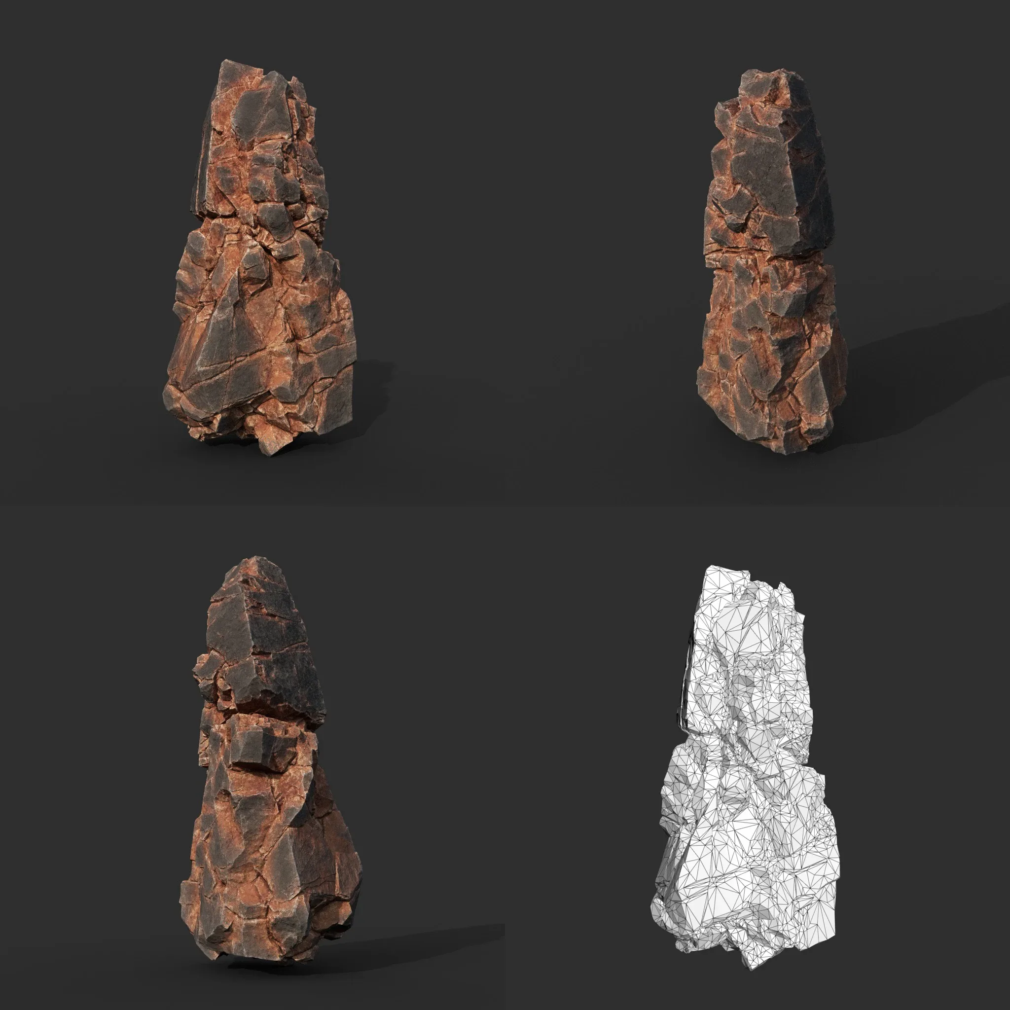 Low poly Black Yellow Cliff Modular 211126