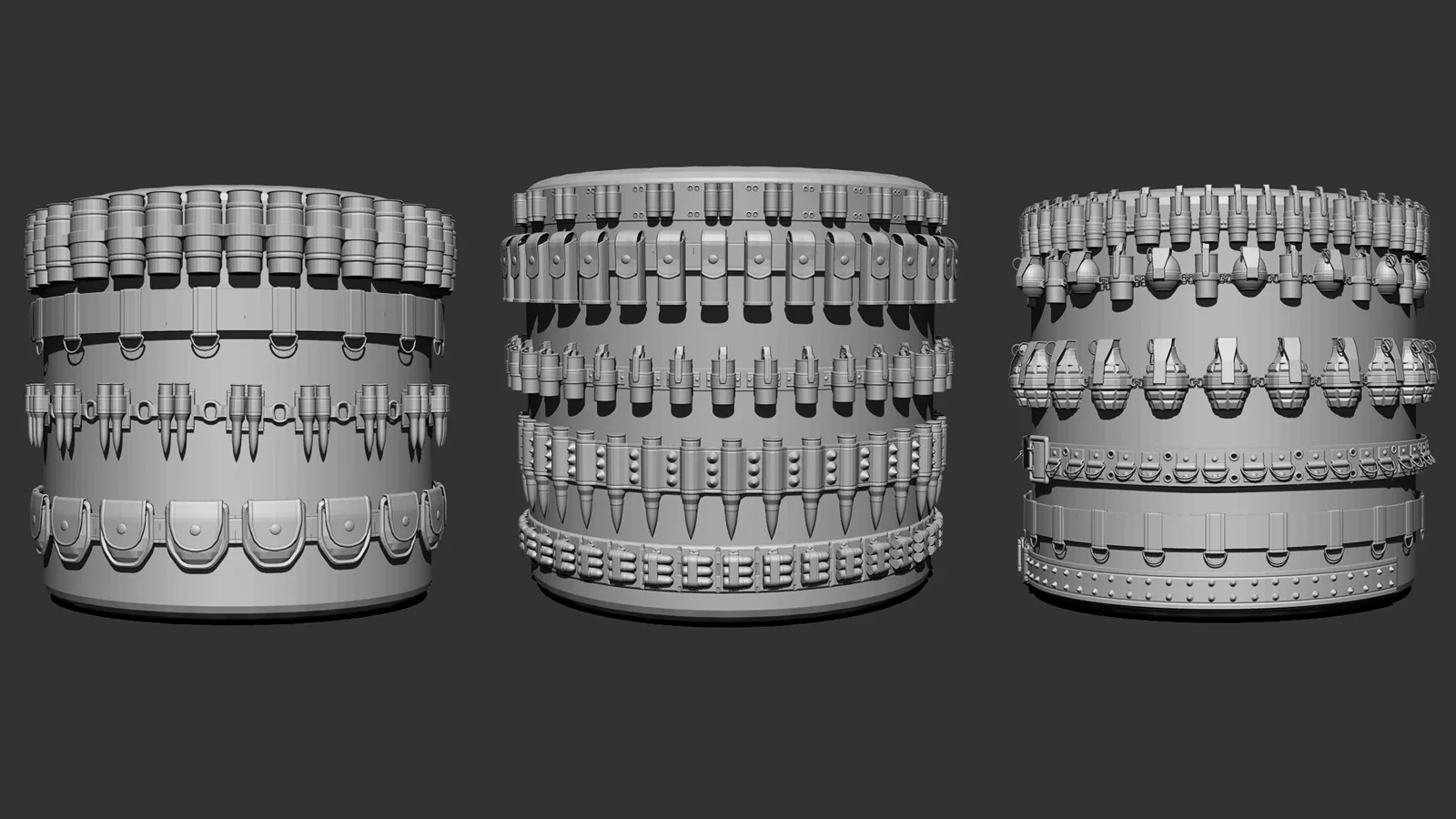 80 military bullet belt Zbrush IMM