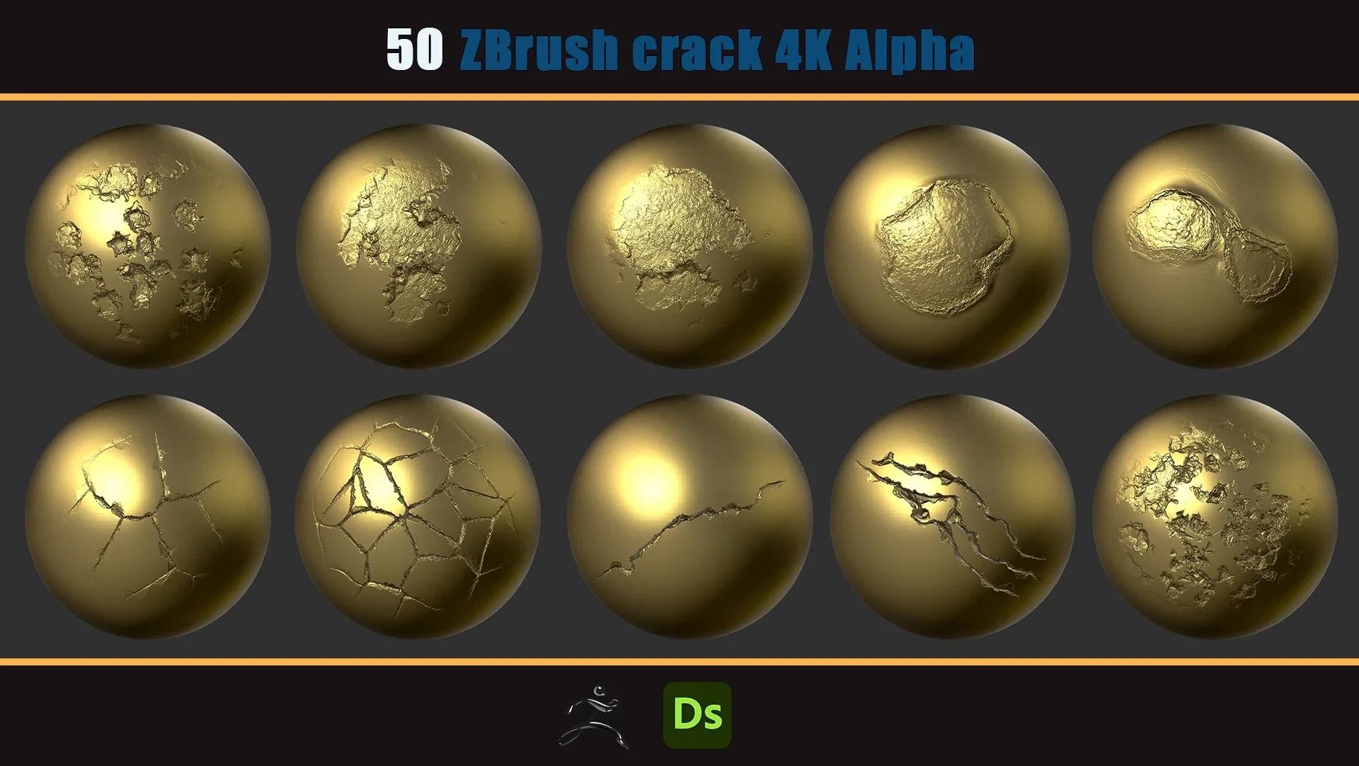 50 Zbrash concrete and stone cracks 4K Alpha