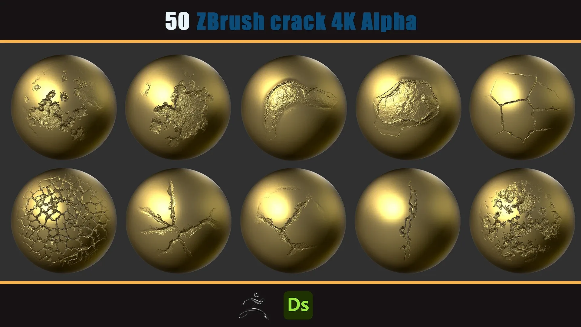 50 Zbrash concrete and stone cracks 4K Alpha