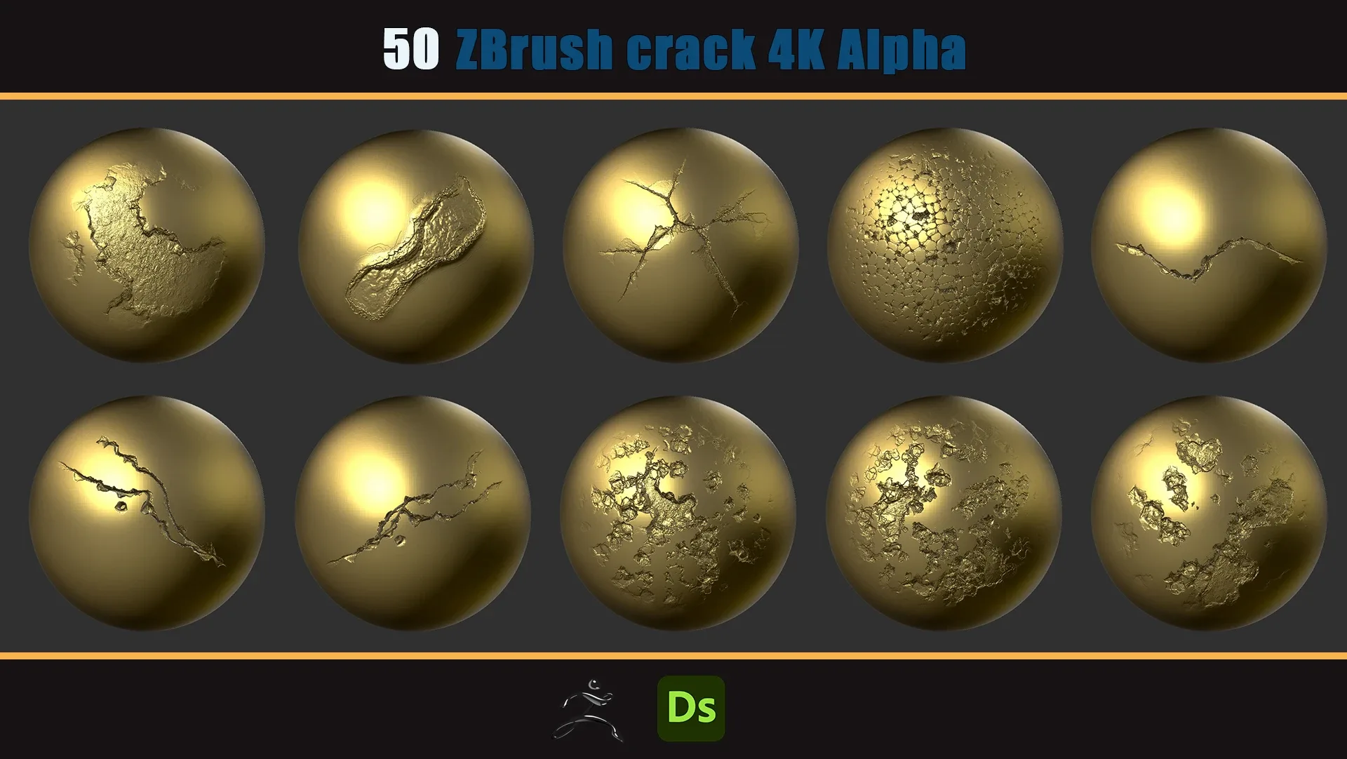 50 Zbrash concrete and stone cracks 4K Alpha