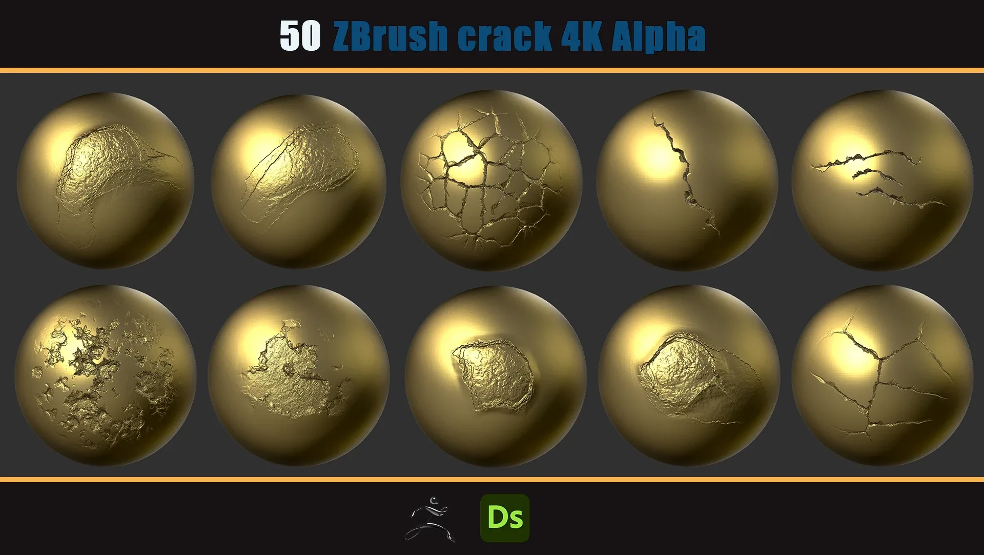 50 Zbrash concrete and stone cracks 4K Alpha