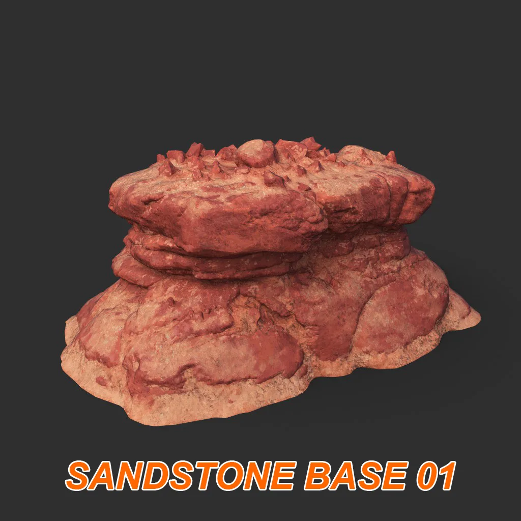 Low poly Crushed Soil Sandstone Base 210911