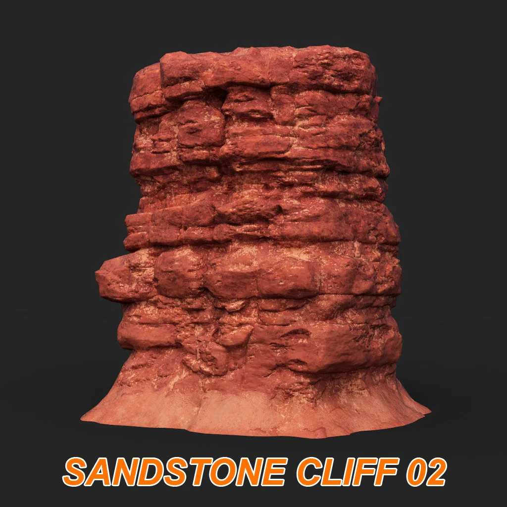 Low poly Sandstone Canyon Cliff 210907