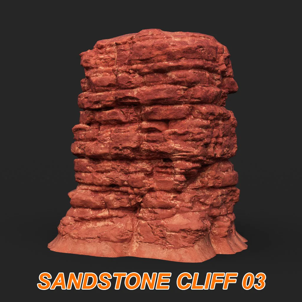 Low poly Sandstone Canyon Cliff 210907