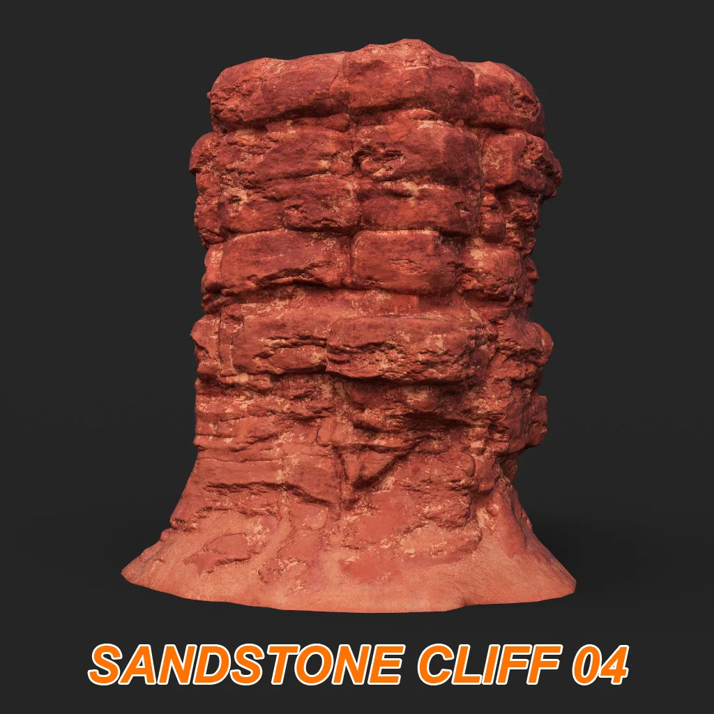 Low poly Sandstone Canyon Cliff 210907